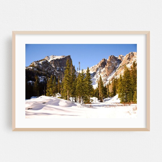 Sunny Colorado Snowy Mountain Peaks Evergreen Winter Photo Poster