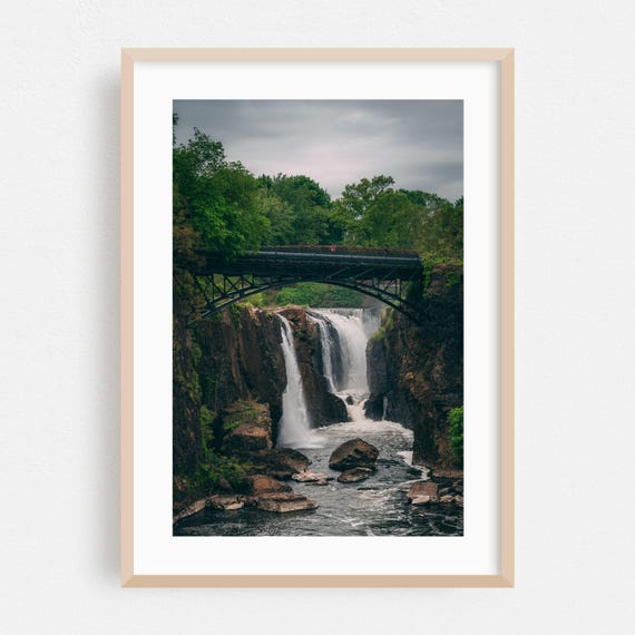 Paterson Print New Jersey Wall Art Waterfall Framed Bridge Home Decor Nature Poster Scenic Fine Landscape Forest Photography