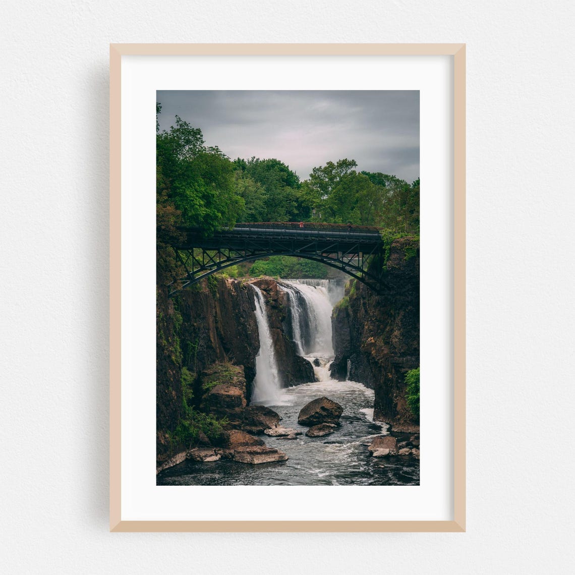 Paterson New Jersey Great Falls Waterfall Bridge Nature Poster