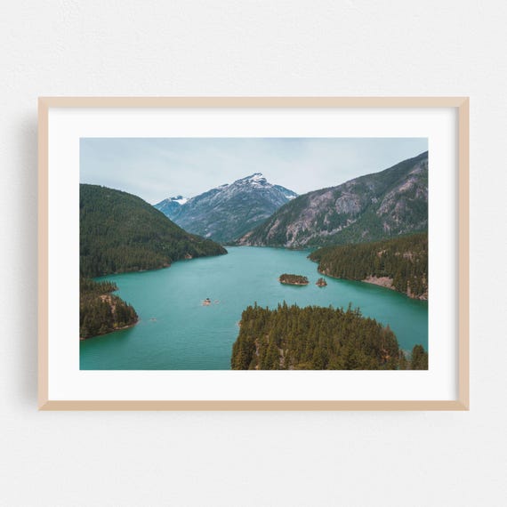 Washington Print Lake Wall Art Mountain Framed Nature Home Decor Scenic Poster Wilderness Fine Forest Landscape Photography