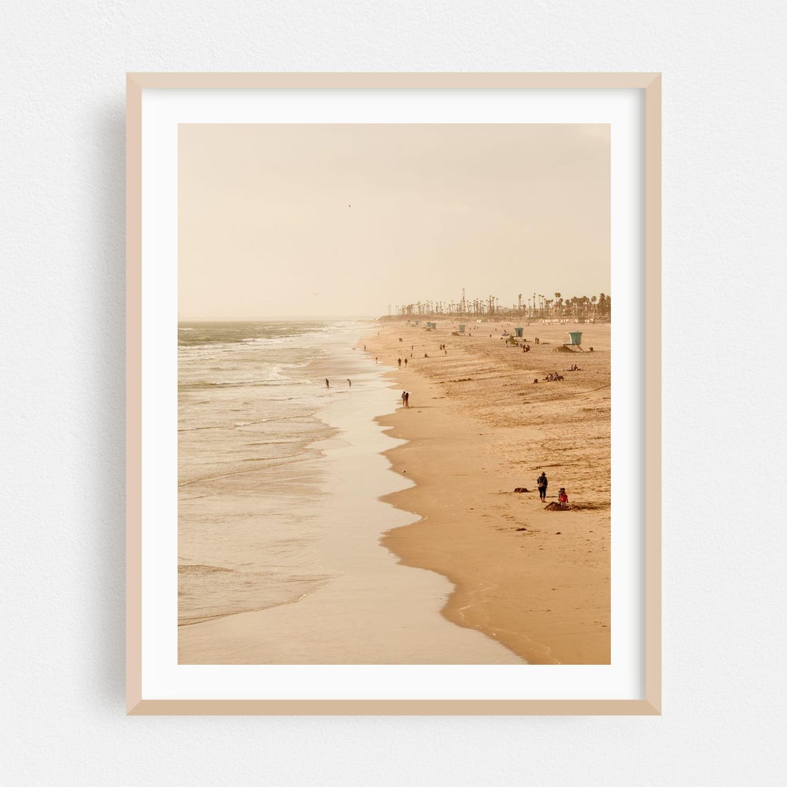 Huntington Beach California Sandy Shoreline Photography Poster