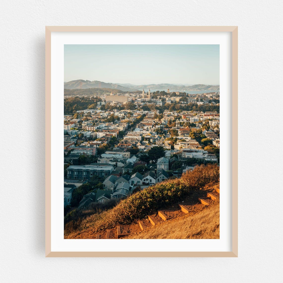 San Francisco City Skyline At Golden Hour In Warm Light Poster