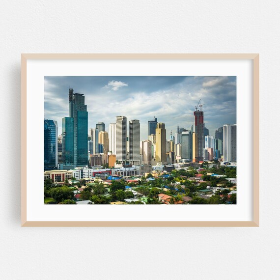 Manila Philippines City Skyline Skyscrapers Daytime Photo Poster