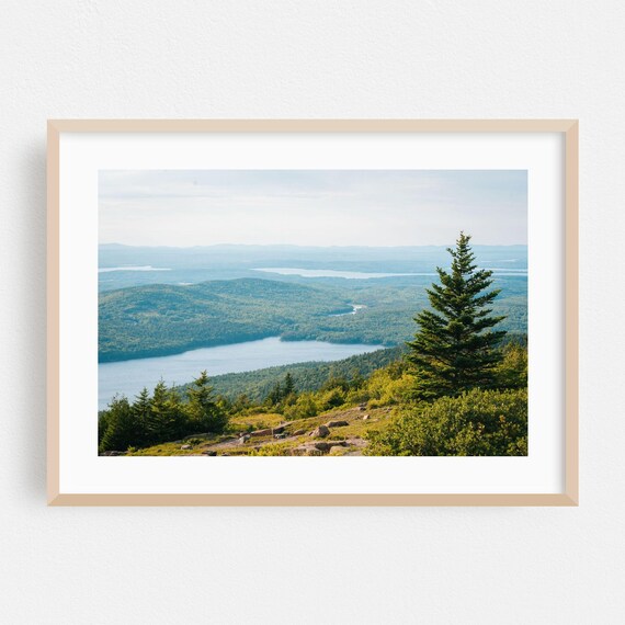 Maine Lake And Forest From Mountain Summit View Photo Poster