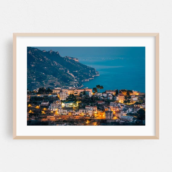 Ravello Print Campania Wall Art Italy Framed Scenic Home Decor Landscape Poster Coastal Fine Night Sky Architecture City