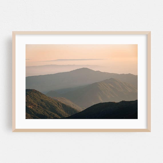 Glendora Print Wall Art Landscape Framed Mountain Home Decor Nature Poster Scenic Fine Sunset Minimalist Pastel