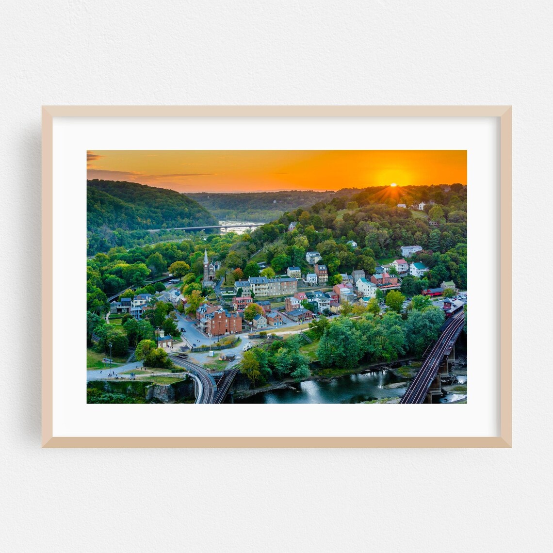 Harpers Ferry West Virginia Landscape Travel Poster