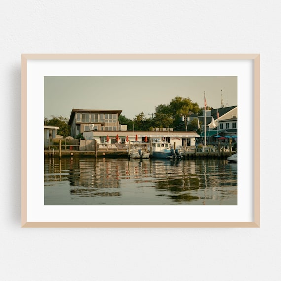 Fire Island Harbor Bait Shop and Wooden Docks Photography Poster