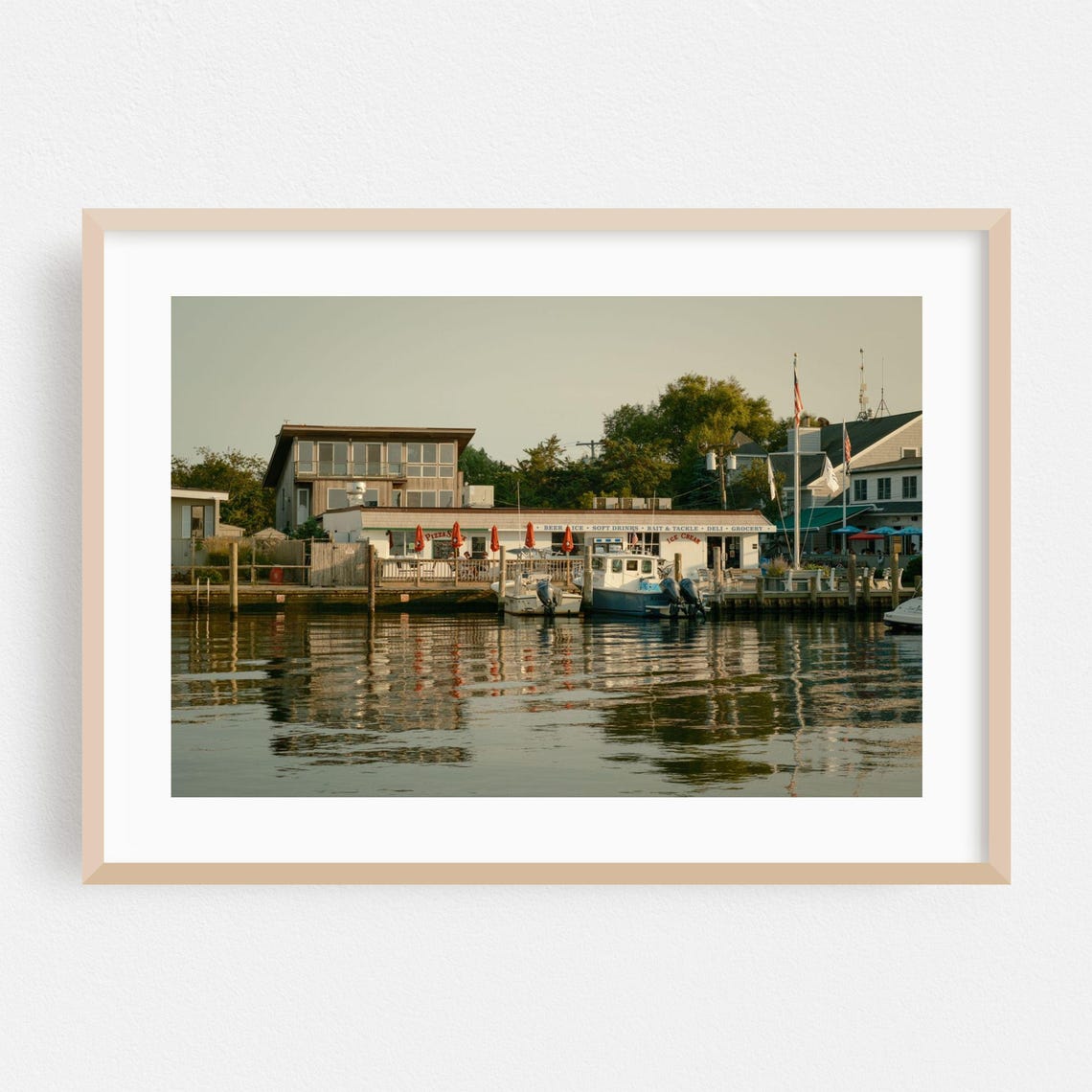 Fire Island Harbor Bait Shop and Wooden Docks Photography Poster