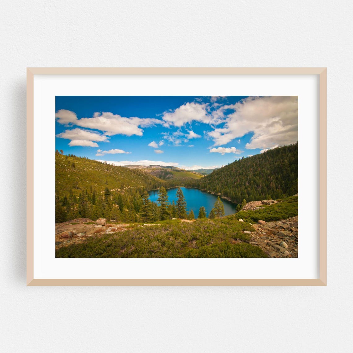 Alpine Lake Mountain Forest Blue Sky Scenic Wilderness Nature Poster