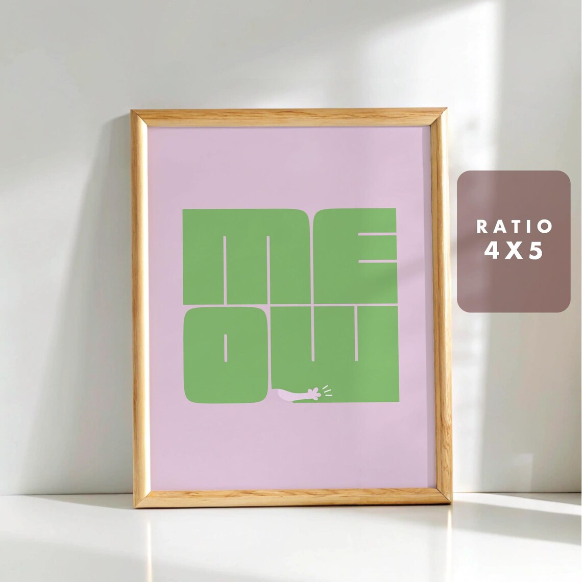 Modern Minimalist Funny Cat Poster, Cute Decor - Image 5