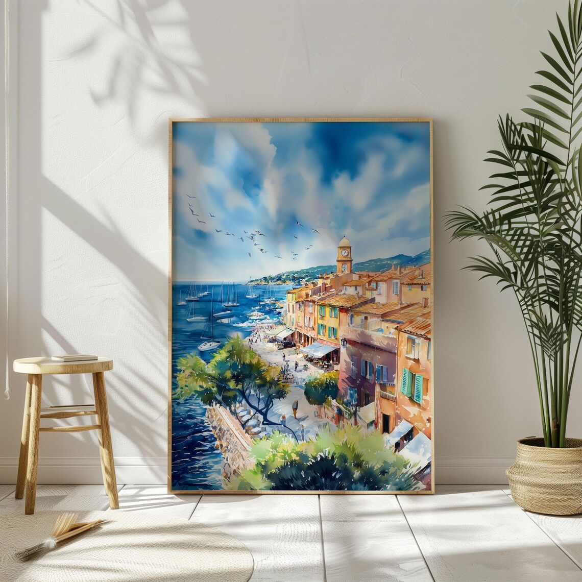 Watercolor St Tropez Travel Poster, French Riviera - Image 3