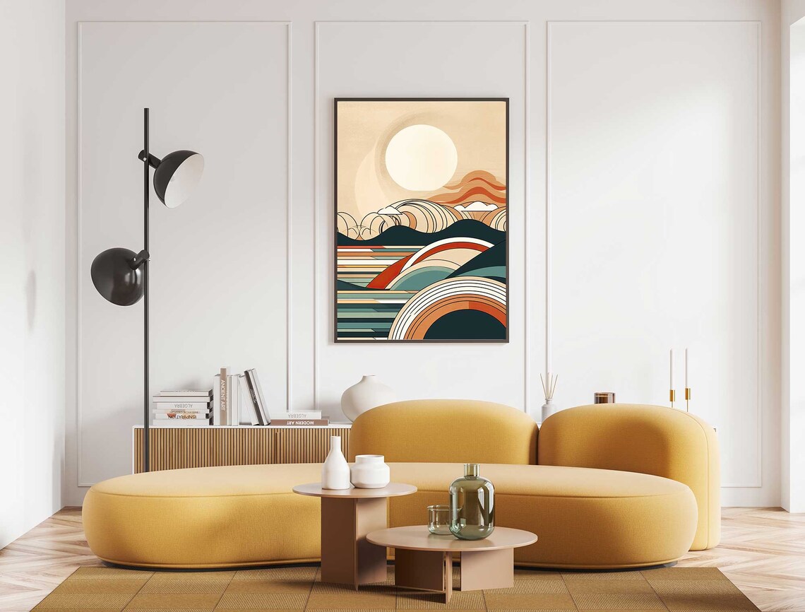 Midcentury Ocean Print Instant Gallery Wall Art Modern Surf Home Decor Abstract Sunset Print Midcentury Modern Wall Art - Image 5