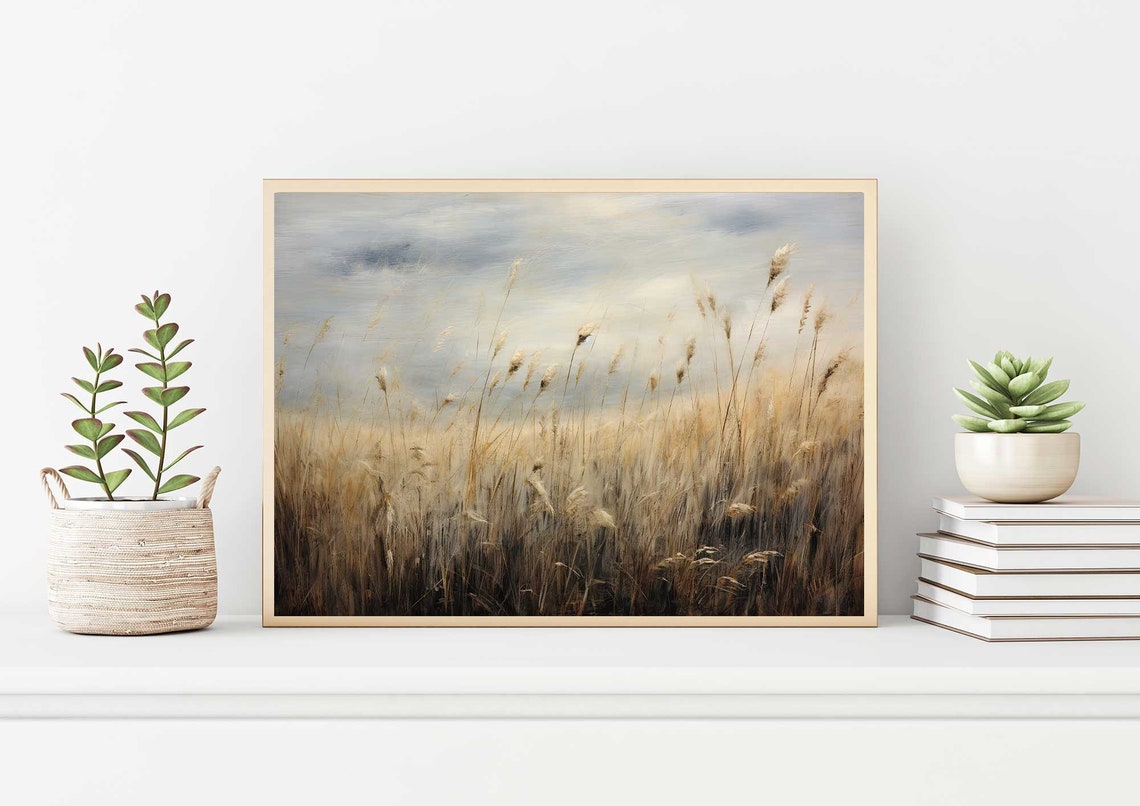 Wildflower Landscape Painting Vintage Landscape Art Print Antique Oil Painting Wall Art Art Print 107 - Image 3