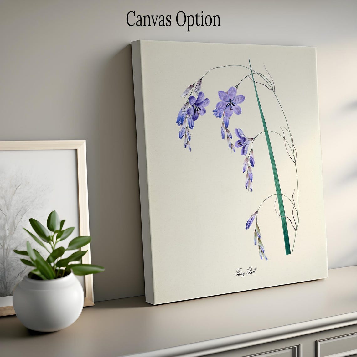Fairy Bell Lavender Bluebell Arching Stems Vintage Flower Poster - Image 2