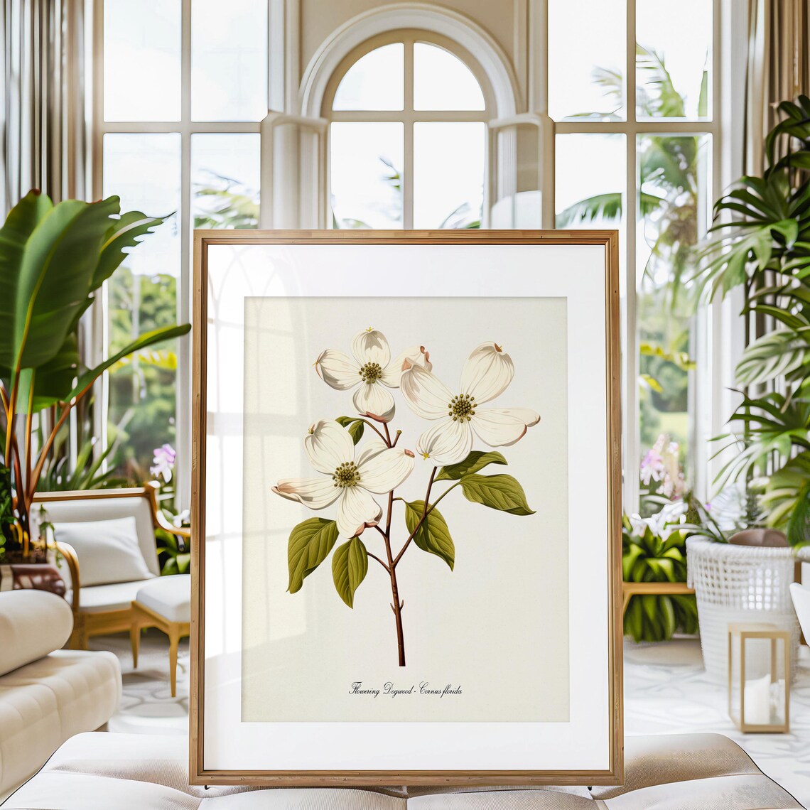 Dogwood Flower Botanical Art Print, Cornus Florida - Image 3
