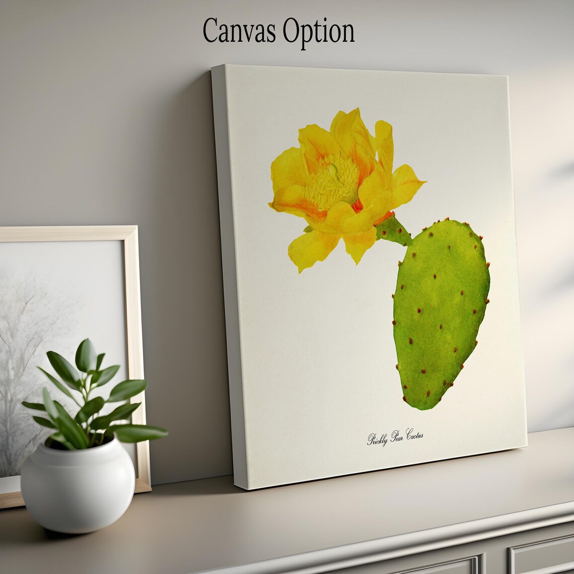 Prickly Pear Cactus Botanical Art Poster - Image 2