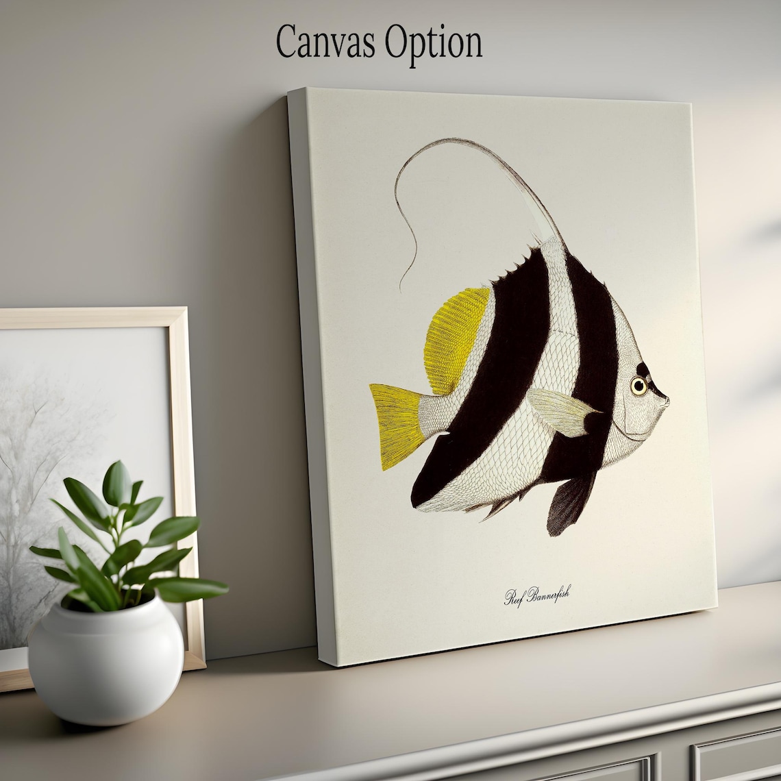 Reef Bannerfish Art Print, Sea Life Ocean Art - Image 2