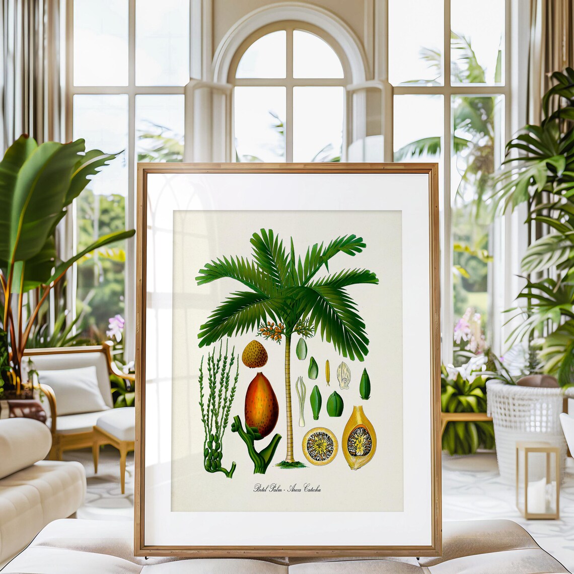 Betel Palm Tree Botanical Art Print, Areca Catechu - Image 3