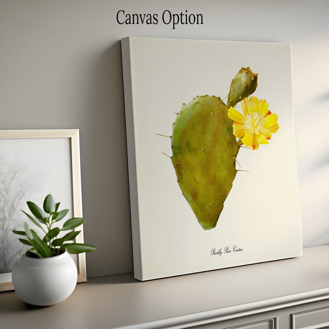 Prickly Pear Cactus Botanical Wall Art Print - Image 2