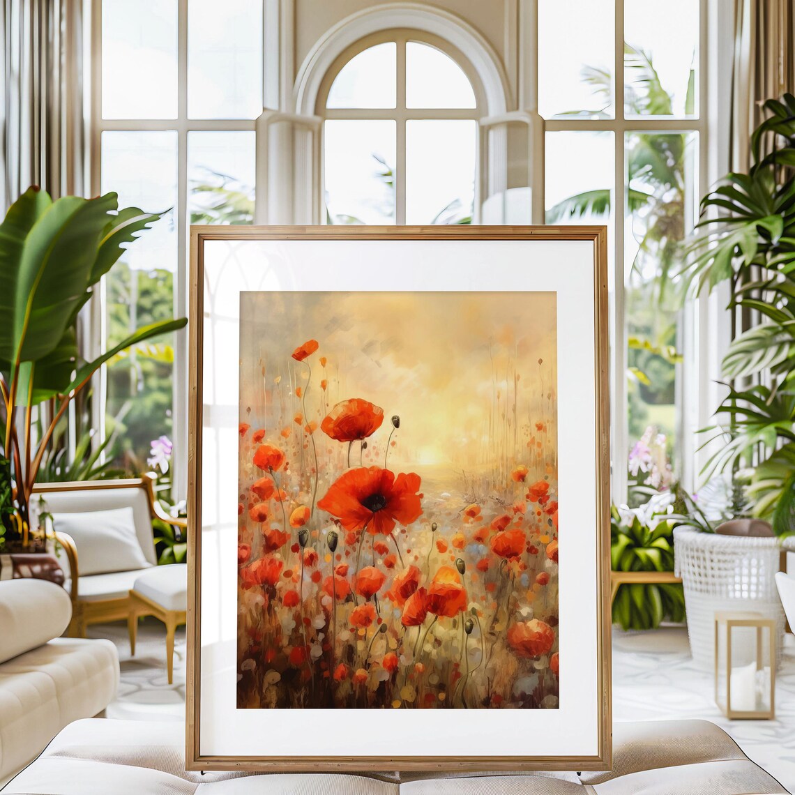 Orange Poppy Watercolor Flower Botanical Art Print - Image 3