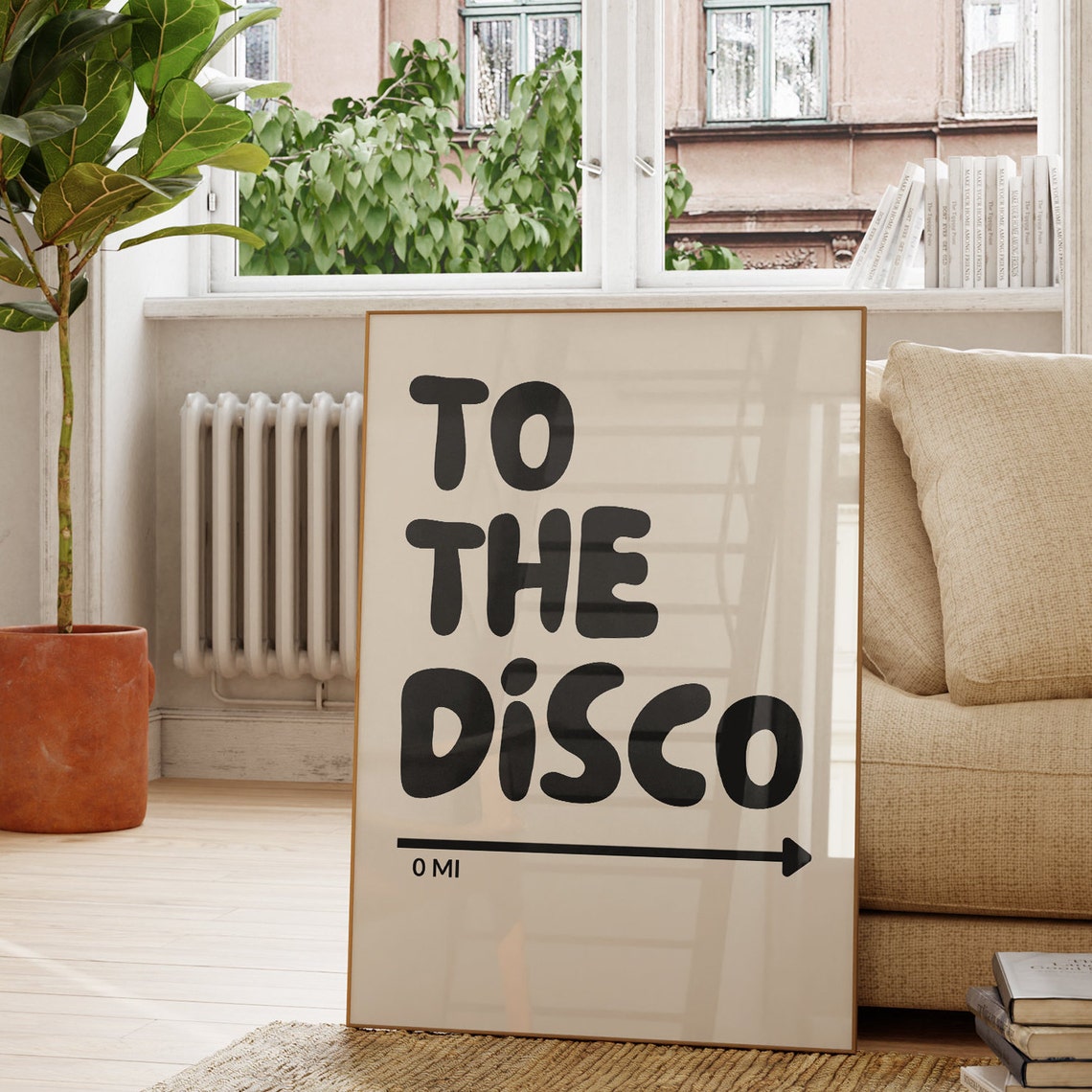To The Disco Bubble Letter Arrow Sign Retro Party Decor Poster - Image 2