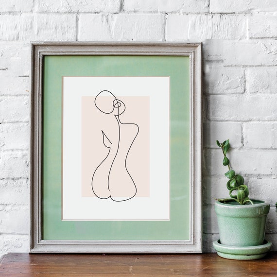 Blush Abstract Art Woman Line Art Abstract Line Drawing Line Print Female Nudes Art Blush Pink Wall Art Blush Wall Decor