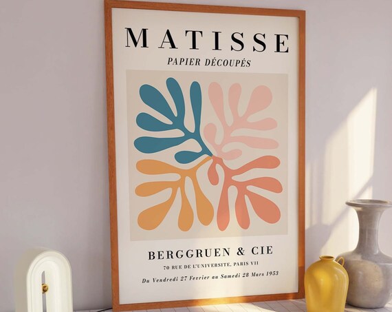Matisse 1953 Papier Decoupes Colorful Leaf Exhibition Poster