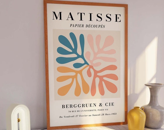 Matisse Exhibition Print Art Paper Cut Outs French Abstract Art Abstract Wall Art Cute Trendy Wall Art