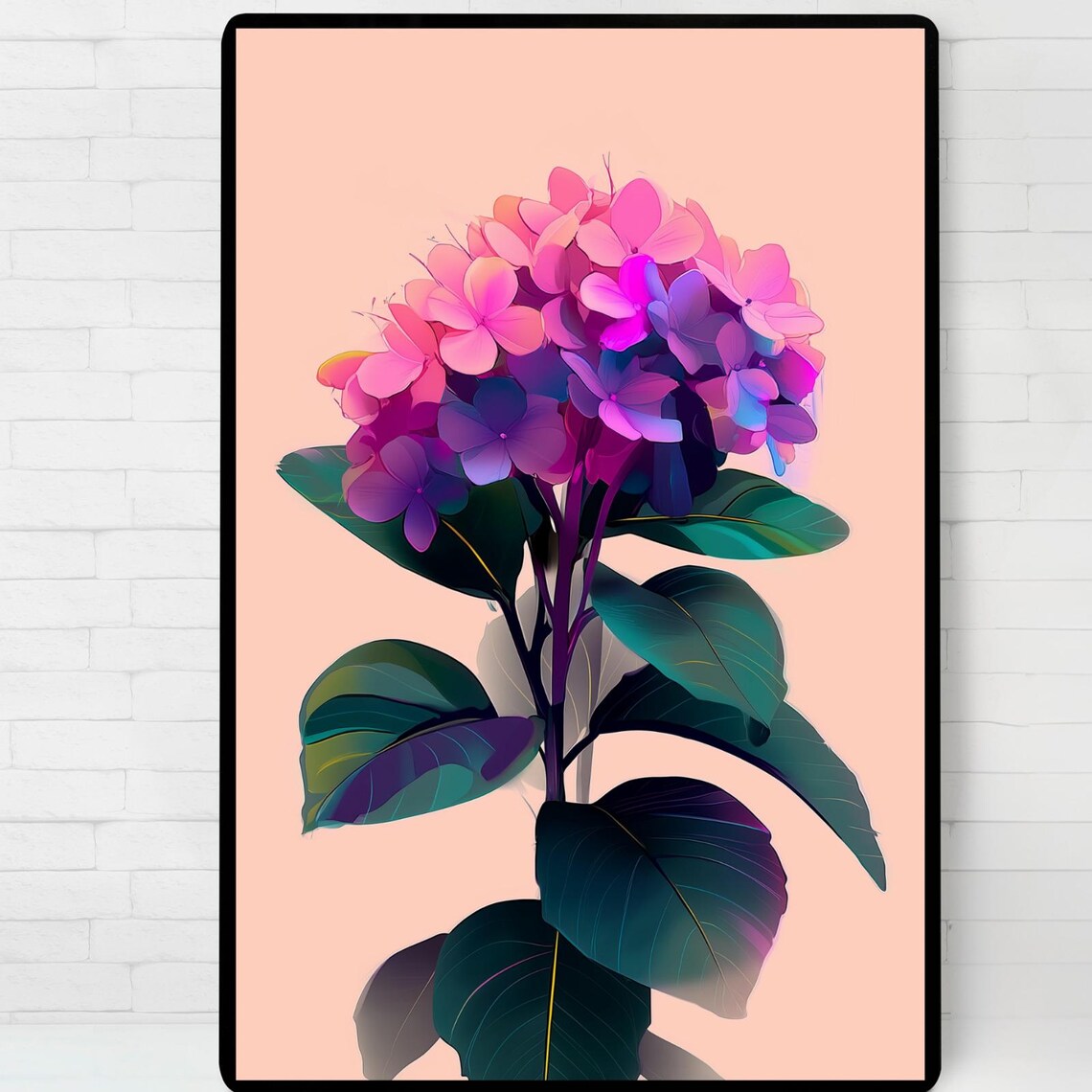 Hydrangea Art Print Minimalist Floral Illustration