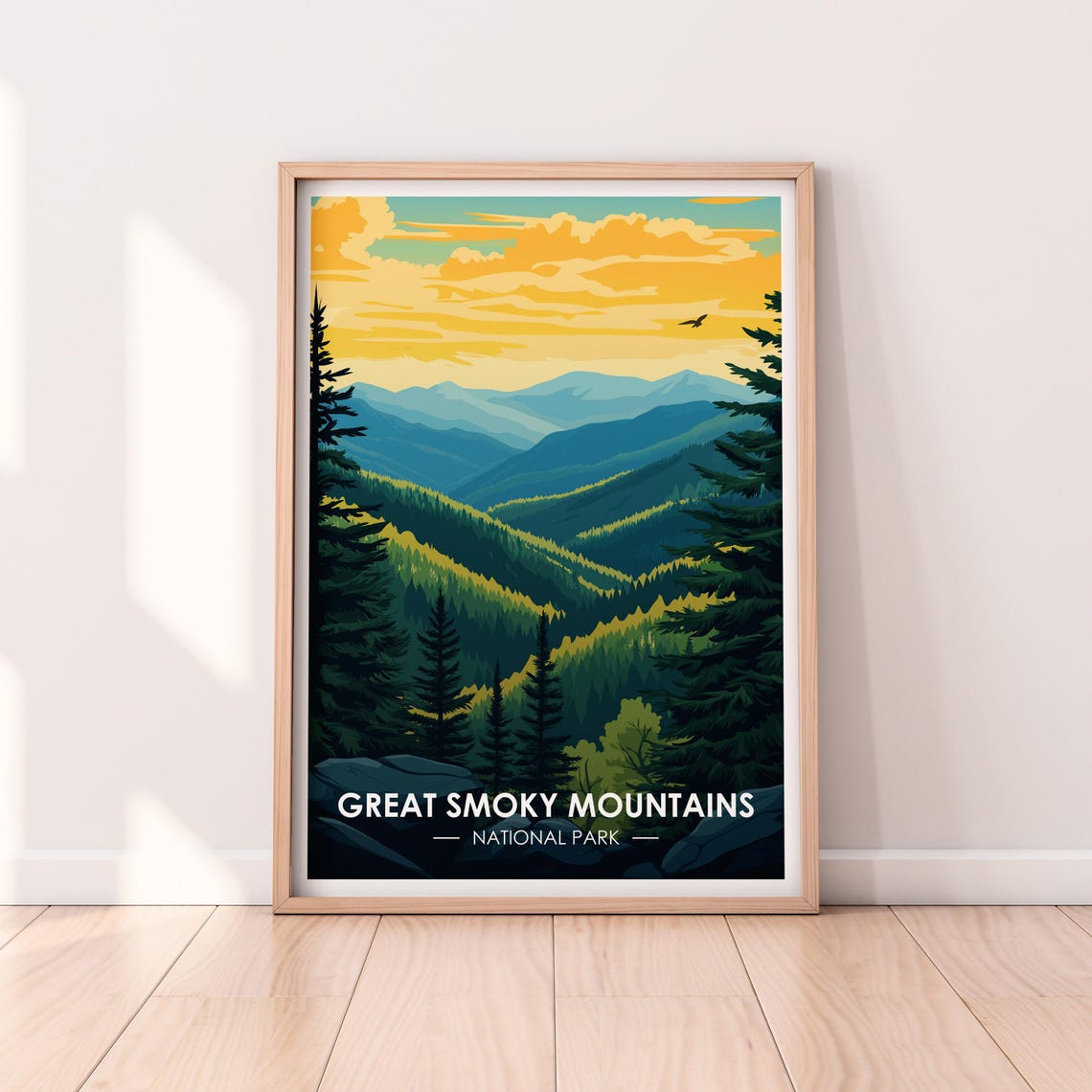 Great Smoky Mountains National Park Poster United States Travel Poster Premium Print Great Smoky Mountains Print Travel Home Dcor