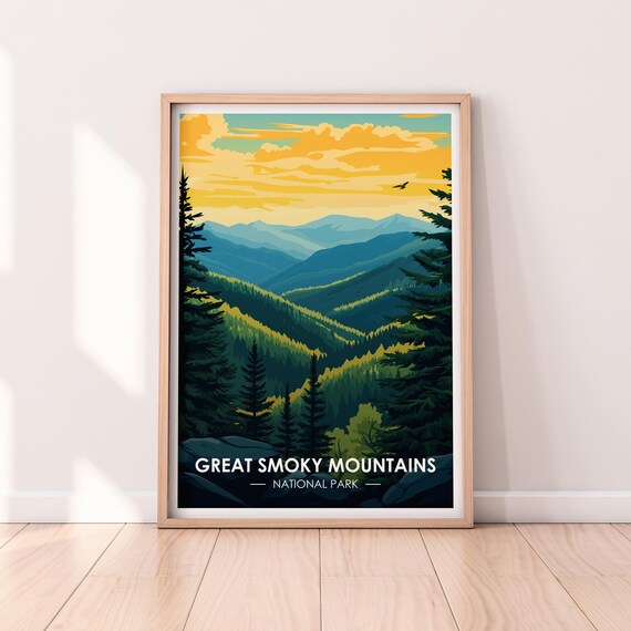 Great Smoky Mountains National Park Green Valley Travel Poster
