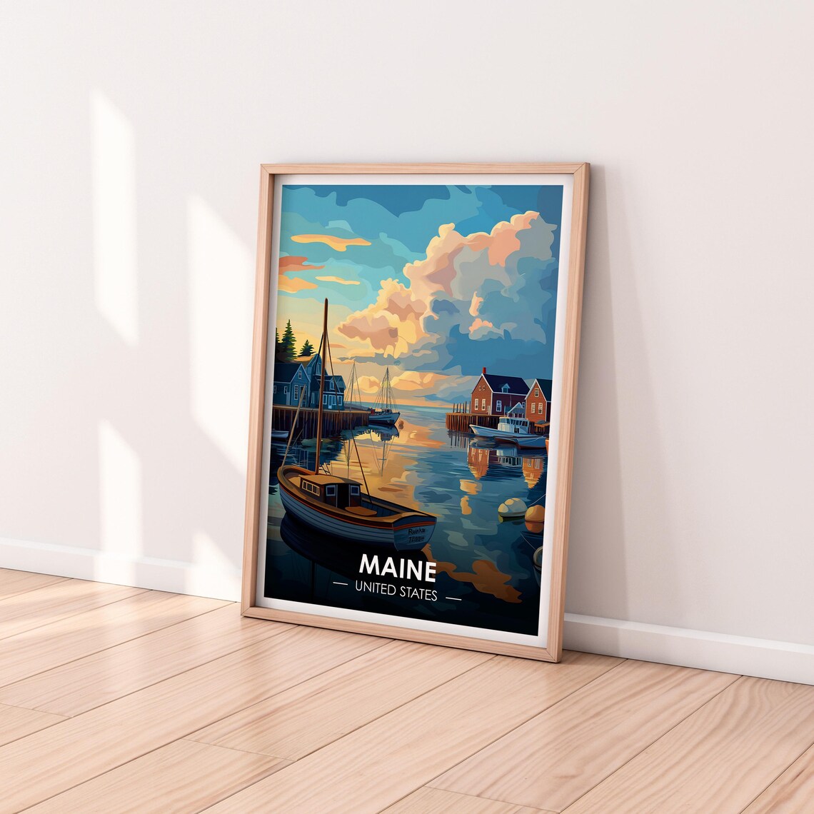 Maine Poster Maine Wall Art United States Poster East Coast Premium Print Usa Print Maine Poster Home Dcor - Image 2