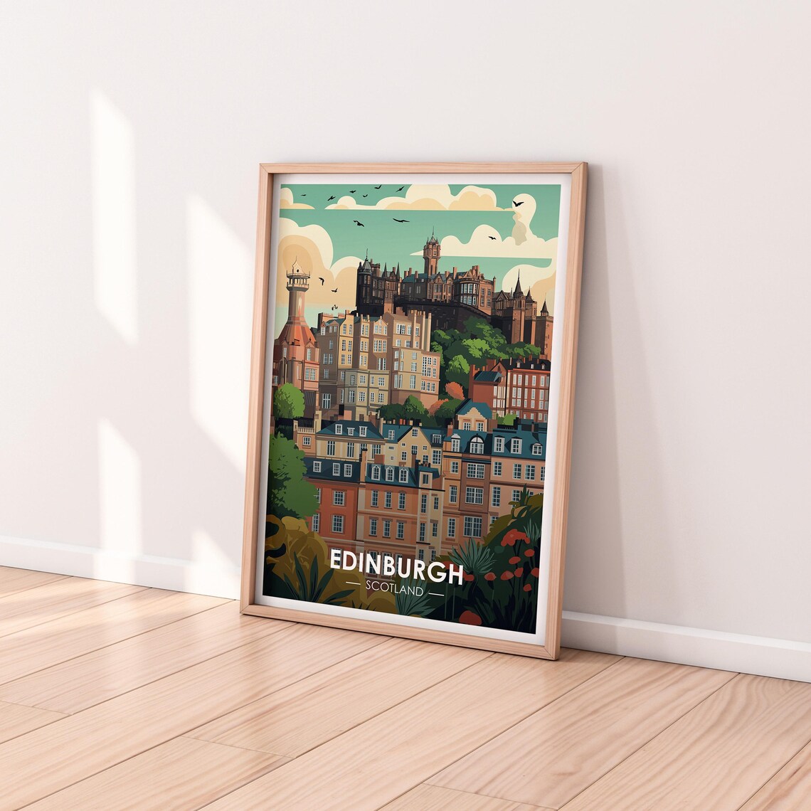 Edinburgh Scotland Old Town Tenements And Castle Travel Poster - Image 2