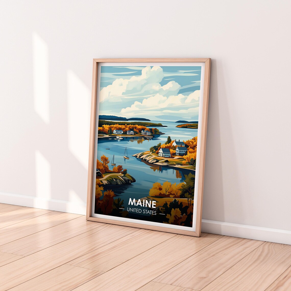 Maine Poster Maine Wall Art United States Poster East Coast Premium Print Usa Print Maine Poster Home Dcor - Image 2