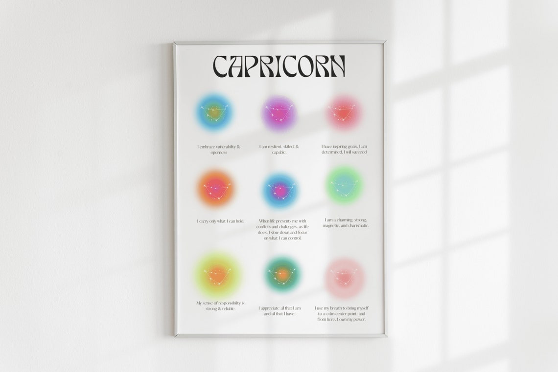 Capricorn Poster Capricorn Gifts Capricorn Zodiac Print Capricorn Birthday Gifts Women Capricorn Affirmation Poster Astrology Print