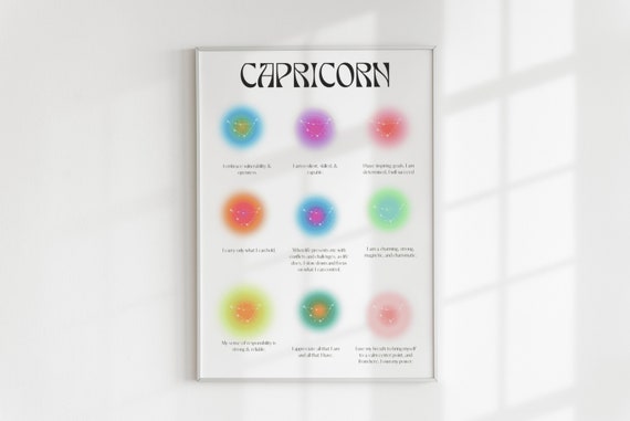 Capricorn Poster Capricorn Gifts Capricorn Zodiac Print Capricorn Birthday Gifts Women Capricorn Affirmation Poster Astrology Print