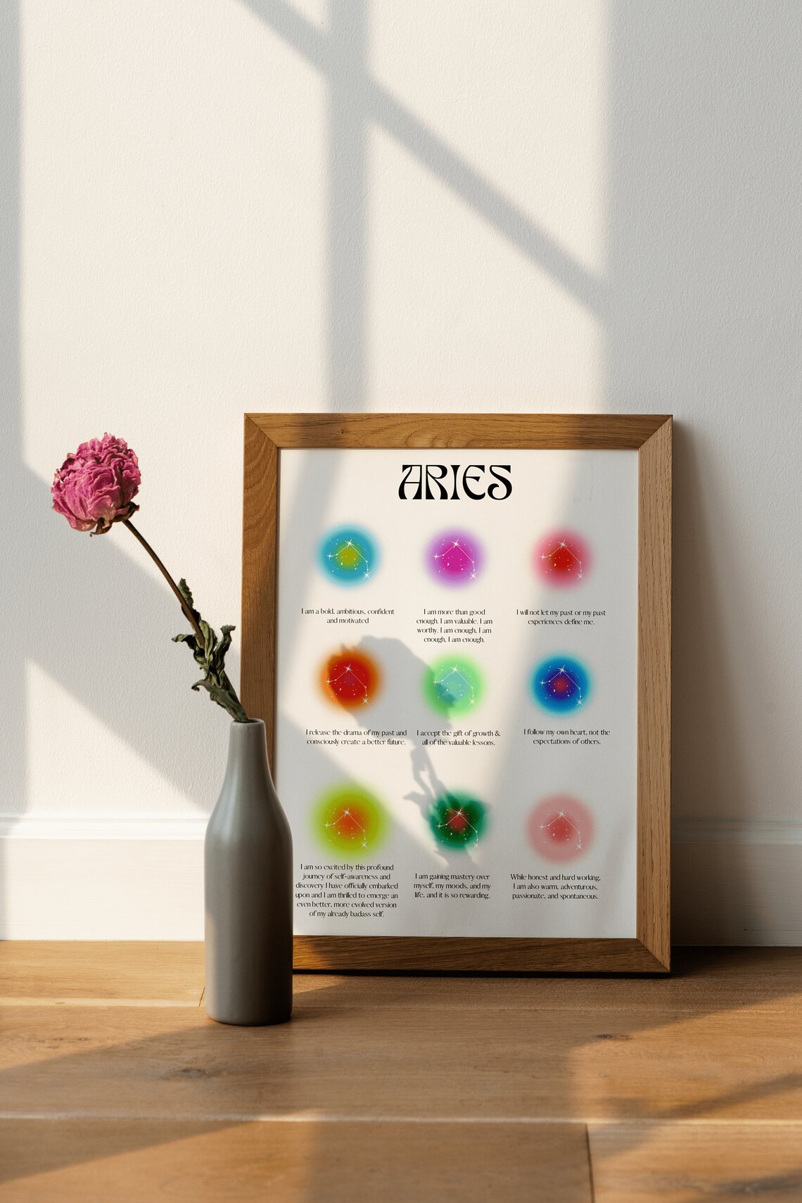 Aries Zodiac Affirmation Aura Constellation Spiritual Wall Art - Image 3