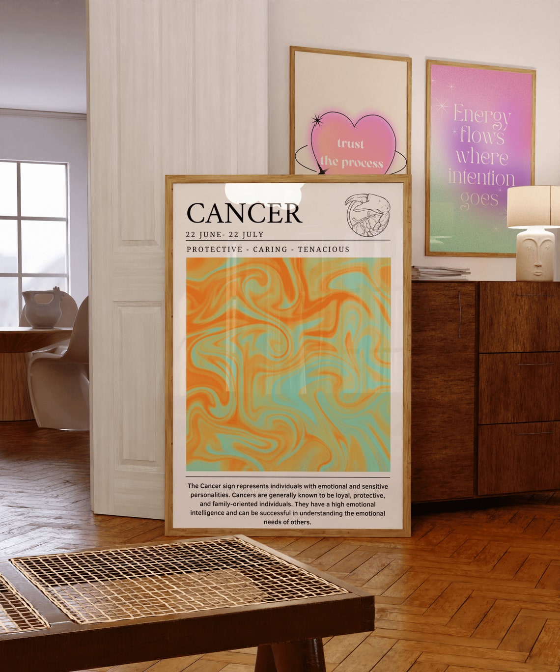 Cancer Zodiac Wall Art Astrology Gifts Cancer Star Sign Print Spiritual Wall Art Cancer Wall Art Cancer Print - Image 4