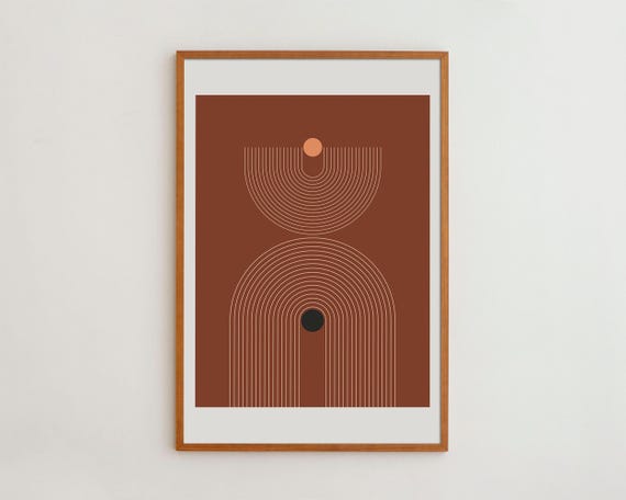 Abstract Line Art Print Midcentury Modern Wall Decor
