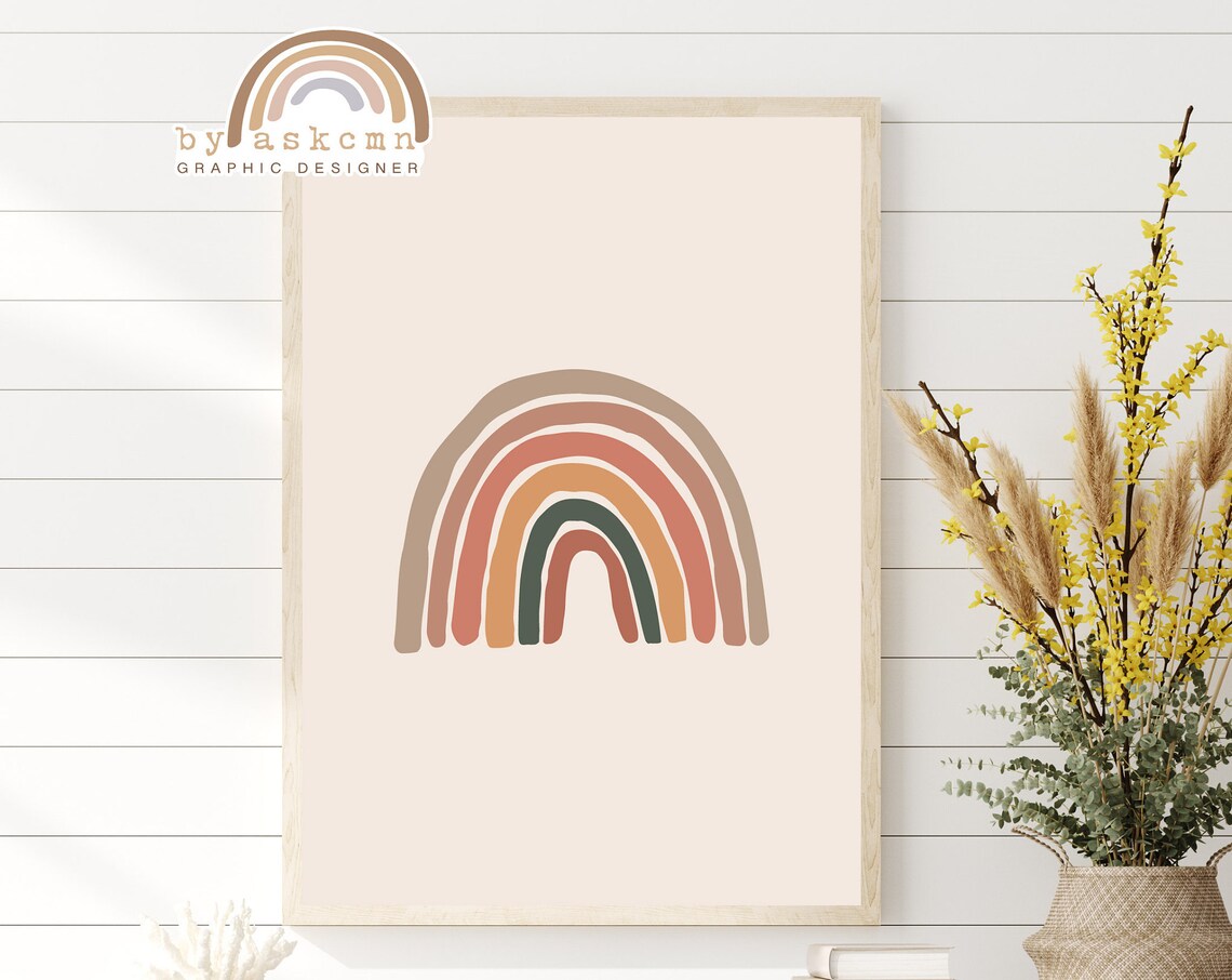 Rainbow Wall Decor Print Living Room Art Print Bedroom Wall Art Nursery Print Art Boho Wall Art Baby Room Poster Wall Decor Print - Image 6