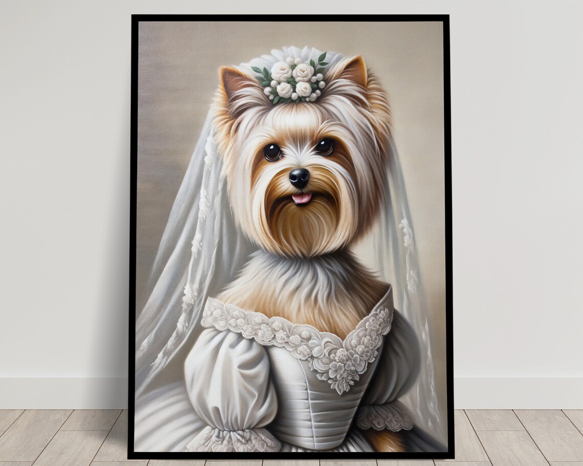 Yorkshire in Wedding Dress Portrait Poster