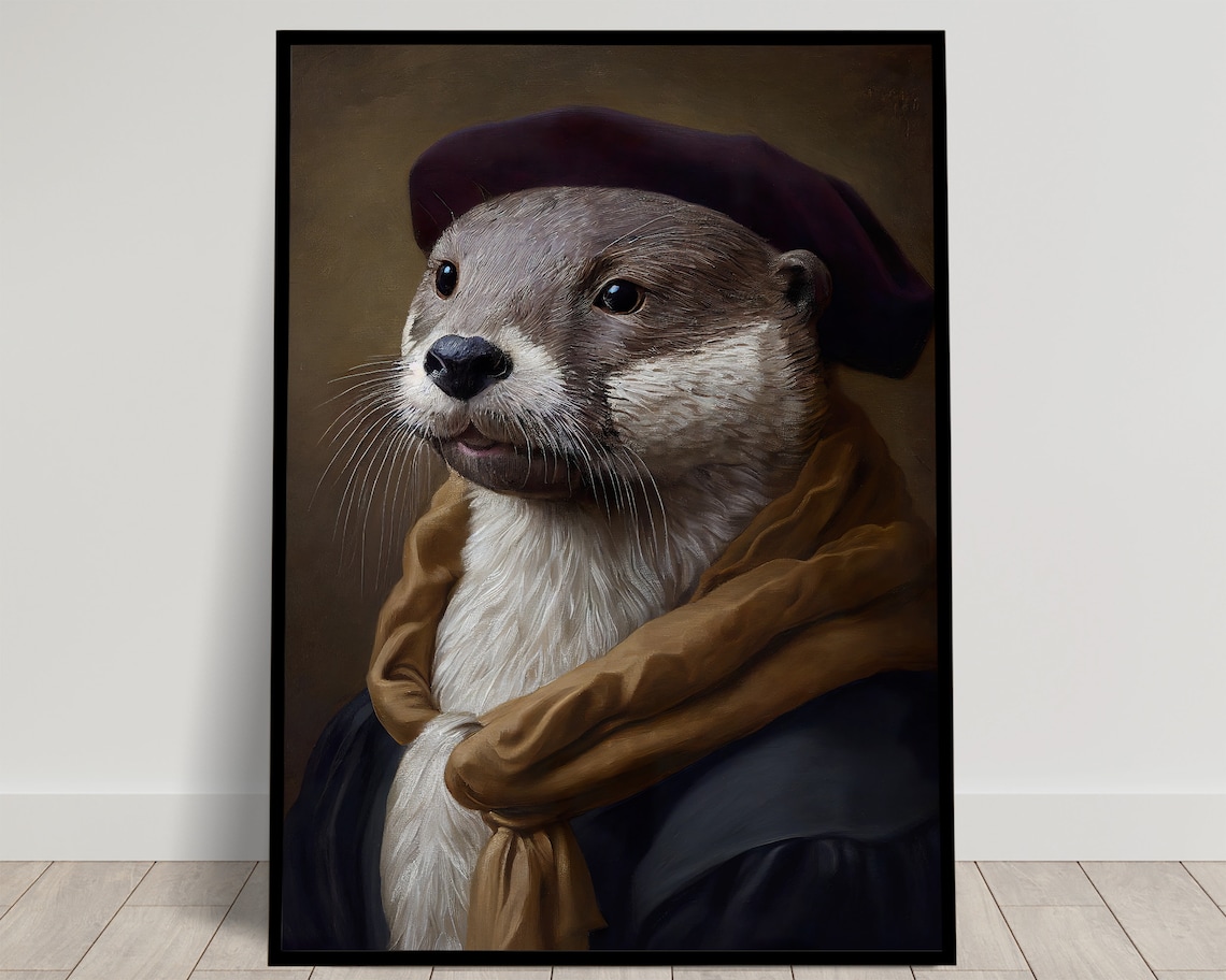 Noble Otter Baroque Style Art Print