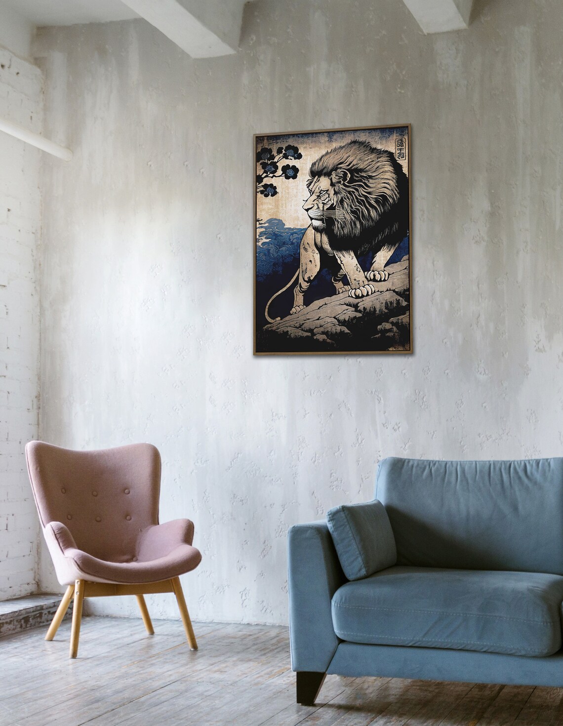 Lion Japanese Ukiyo-E Art Poster, Wall Decoration - Image 4