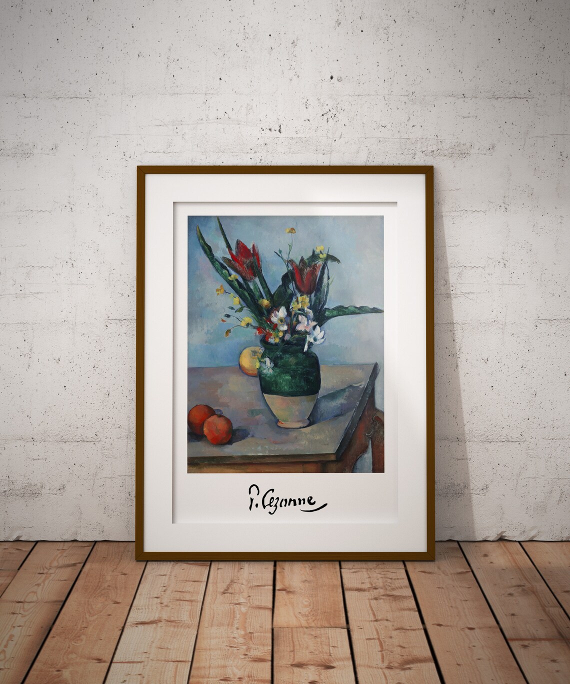 Paul Cezanne Le Vase De Tulipes Floral Still Life Art Poster - Image 2