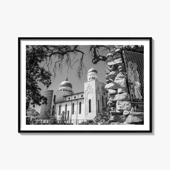 Eritrea Historic Domed Church Black And White Architecture Poster