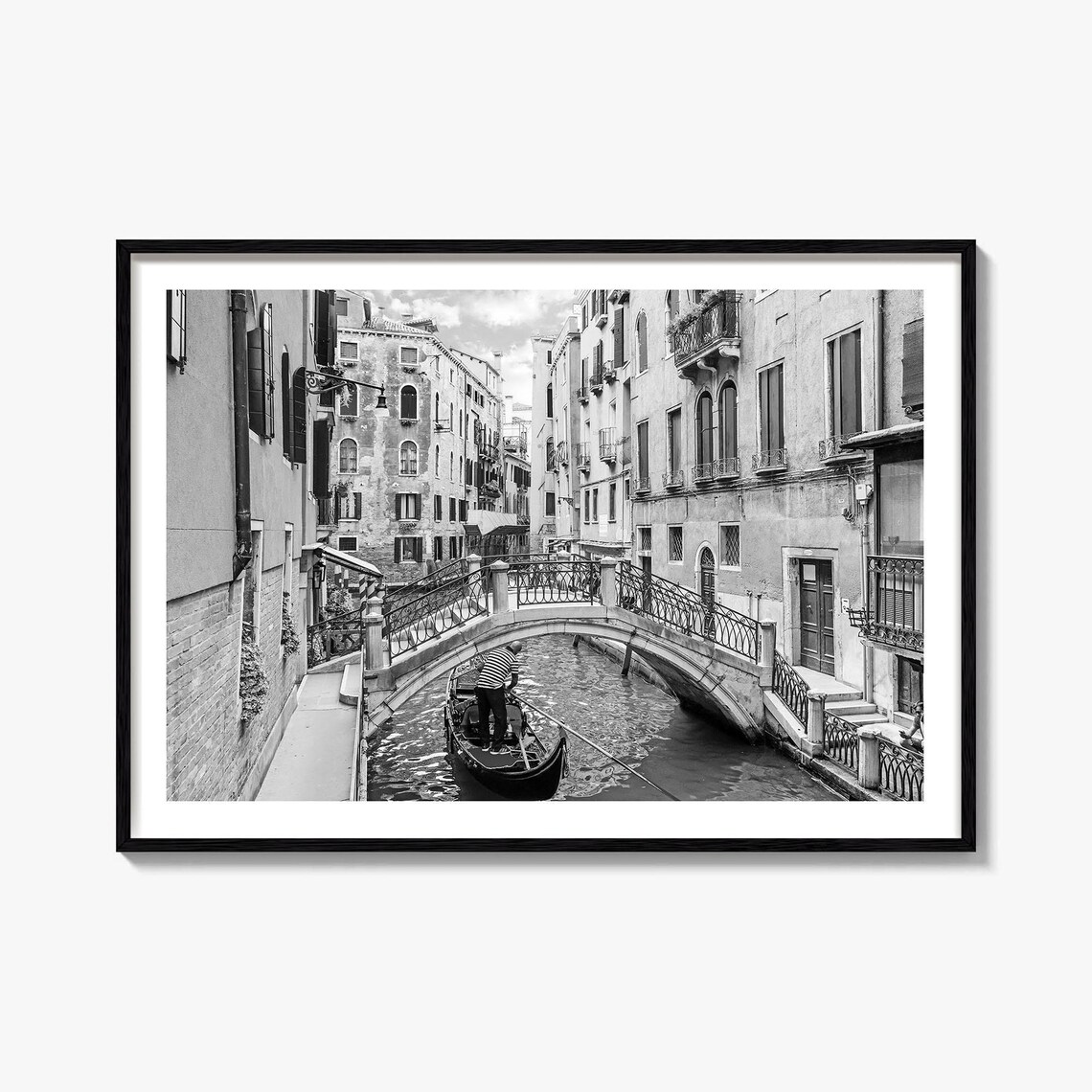 Venice Black and White Travel Poster, Photography Print