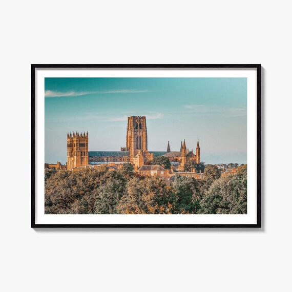 Durham Cathedral England Historic Gothic Towers Sunset View Poster