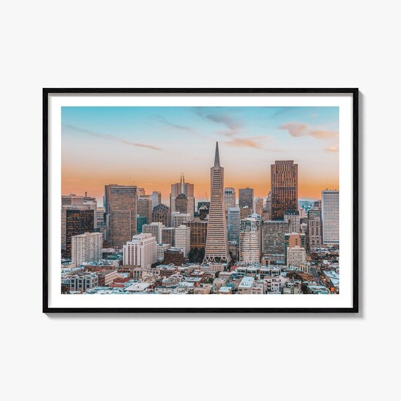 San Francisco Transamerica Pyramid Sunset Skyline Photo Poster