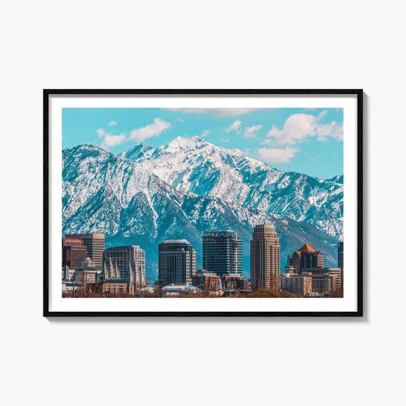 Salt Lake City Travel Poster, Street Map Art Print